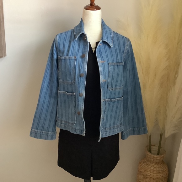 Veronica Beard NWOT Dahl Striped Jean Jacket, Size XS - Picture 9 of 16